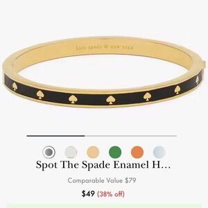 Kate Spade Black and Gold Spade Bangle